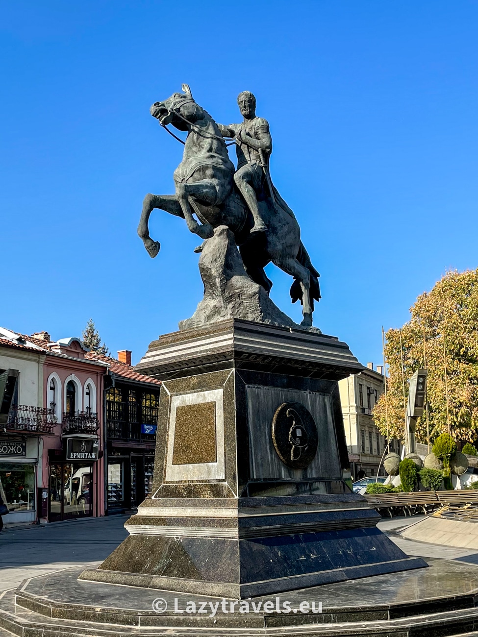 Monument on Shirok Sokak Street, a pedestrian street in Bitola