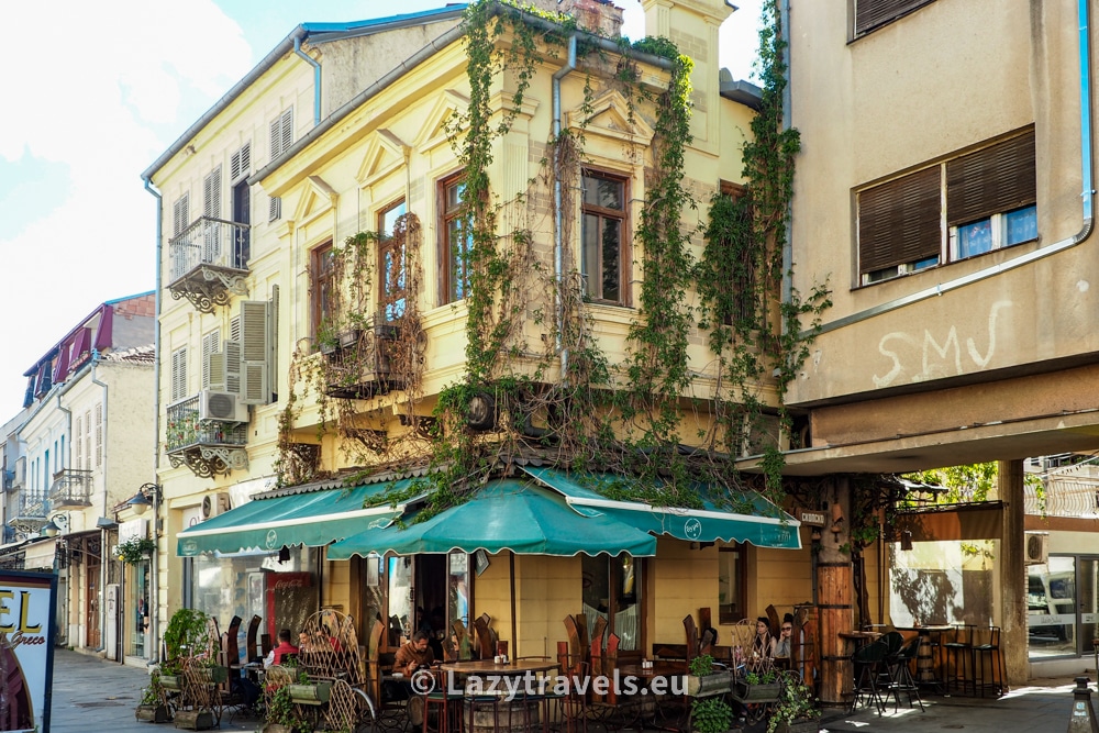 One of the restaurants on the promenade in Bitola