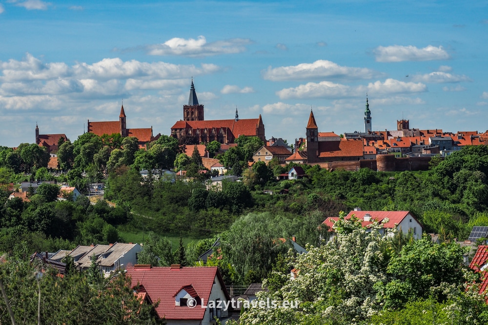 View of the southern part of the walls and the old part of Chełmno