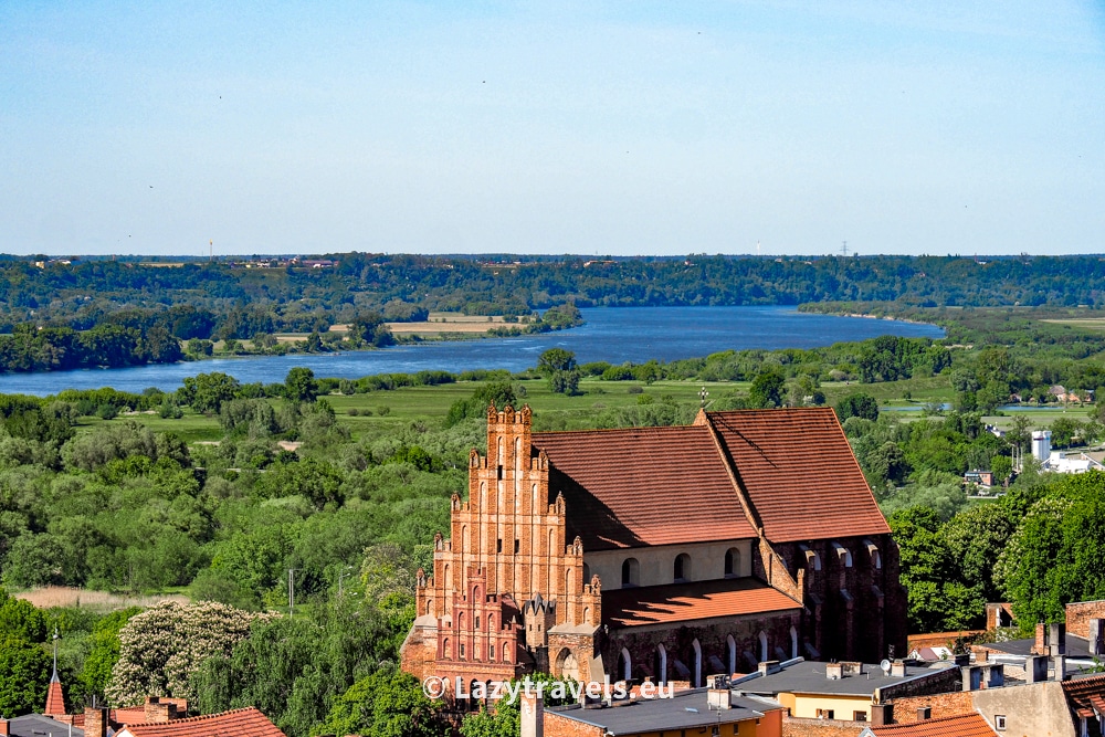 The Vistula flowing next to Chełmno. In the Middle Ages, it flowed right next to the city
