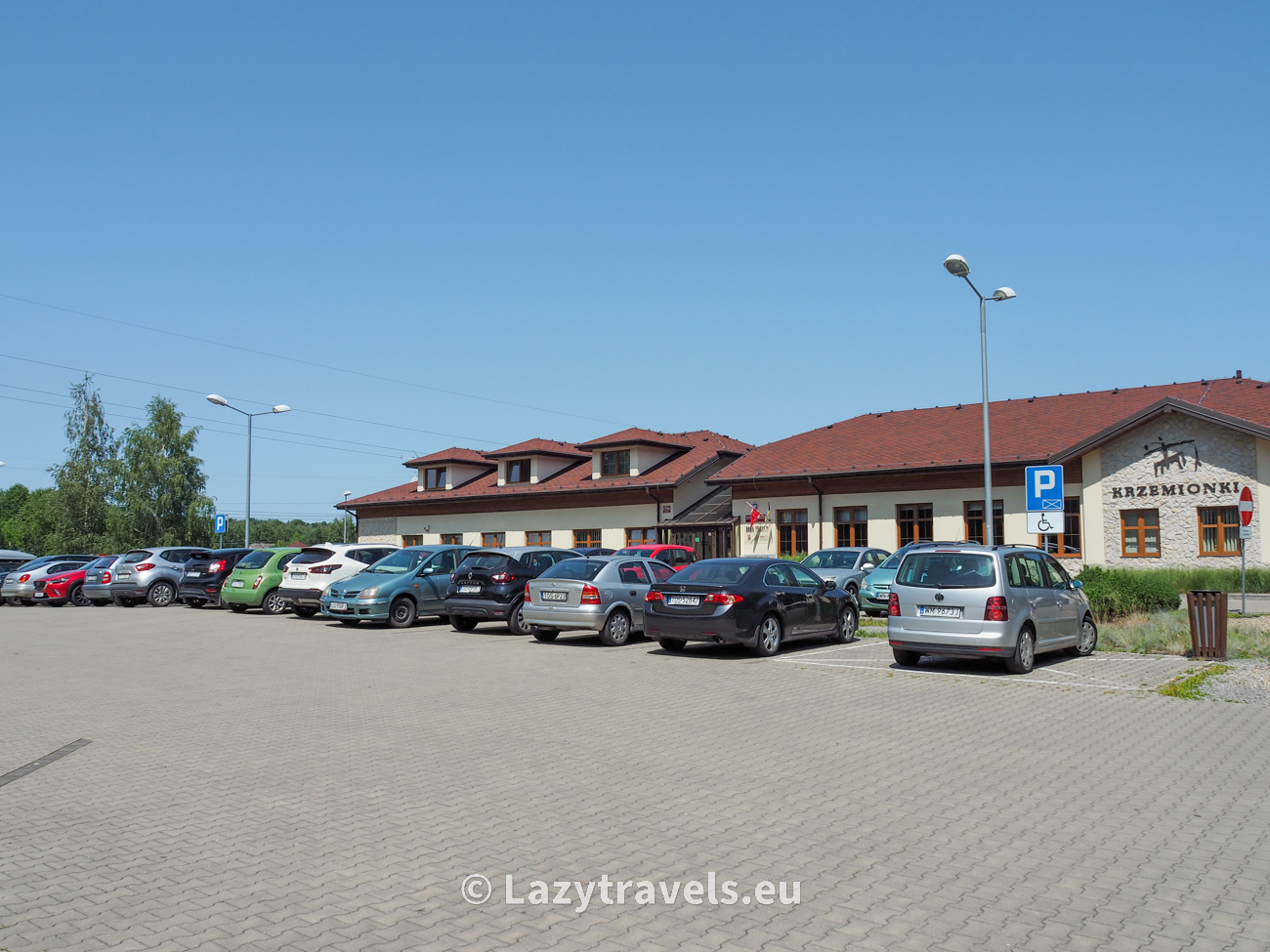 Parking lot in front of the museum in Krzemionki Opatowskie