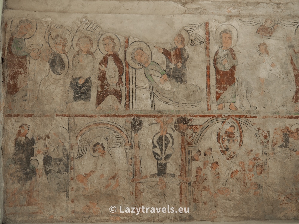 Frescoes from the 13th century in the church in Czerwińsk on the Vistula River