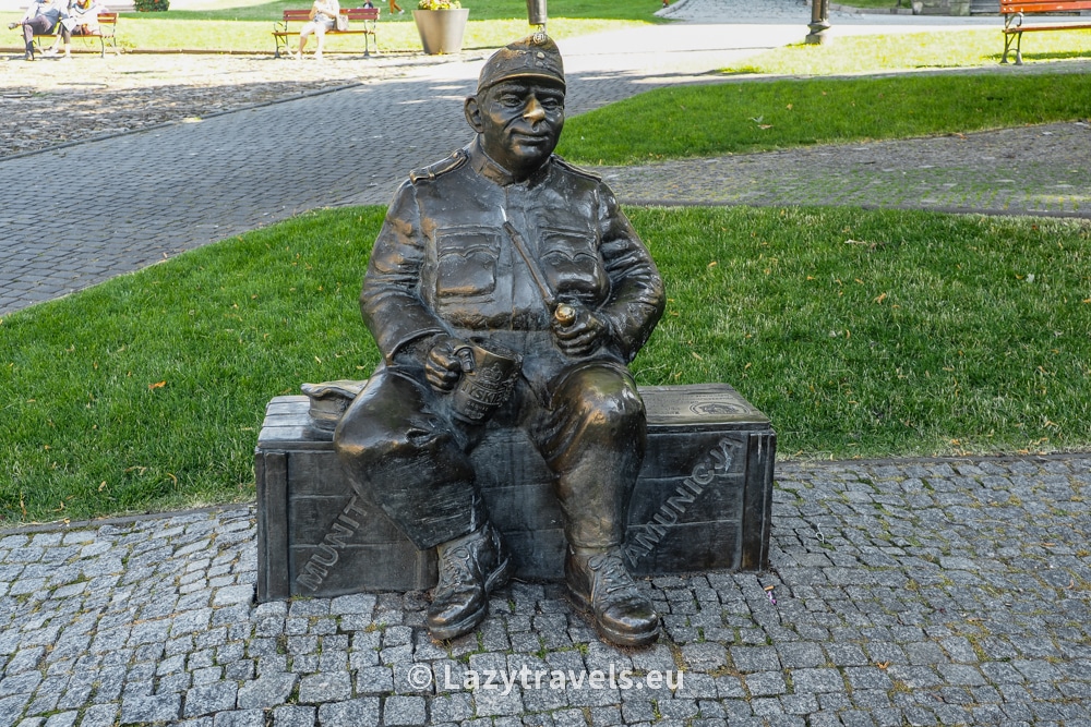 The "Good Soldier Švejk" bench in Przemyśl