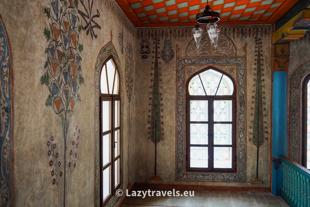 The interior of the colorful mosque in Travnik is as beautiful as its facade