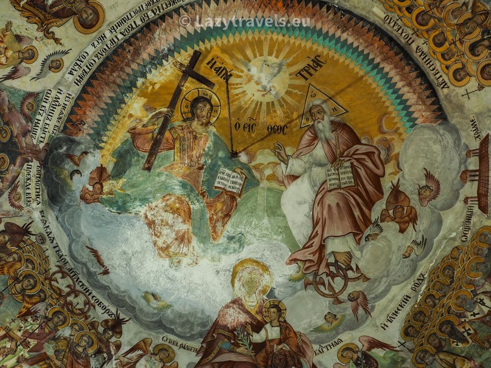 There are also preserved frescoes on the monastery's vault