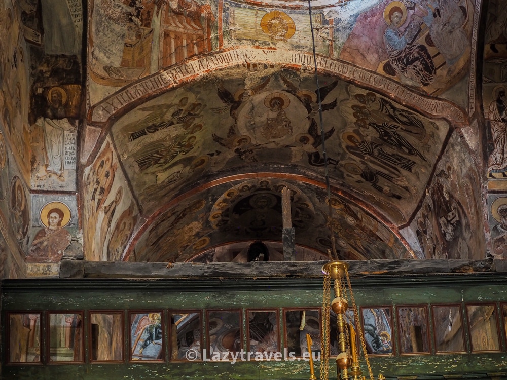Frescoes of the main nave of the monastery in Treskavec