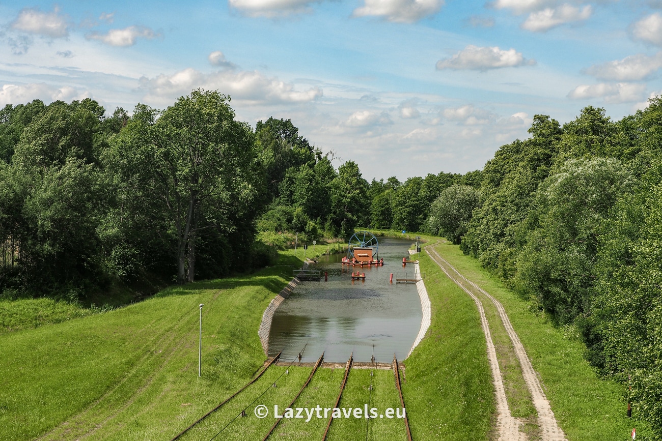 A view of part of the slipway on the Elbląg Canal where the ship