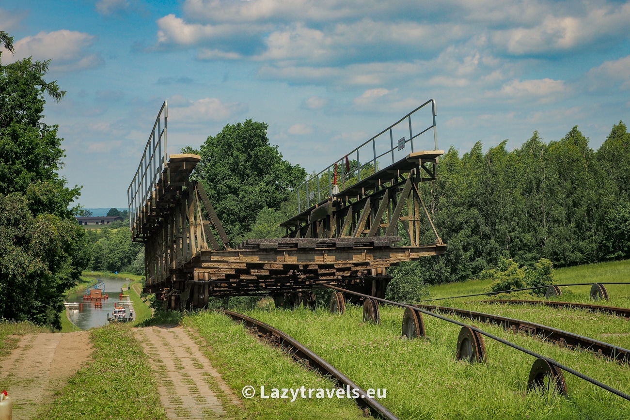 An empty ship cart on the slipway of the Elbląg Canal