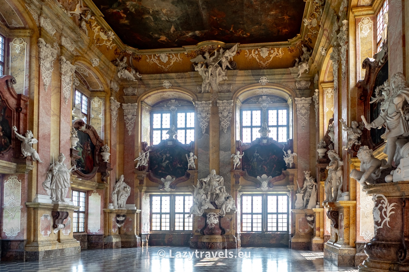 The interior of the Prince's Hall in Lubiąż Abbey