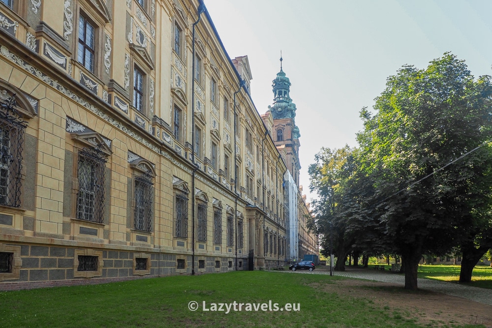 The 223-meter facade of the Cistercian monastery in Lubiąż