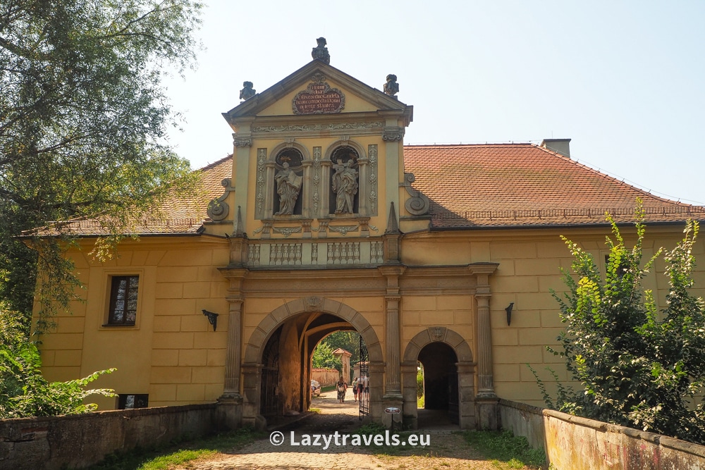 The gate building leading to the Cistercian abbey in Lubiąż
