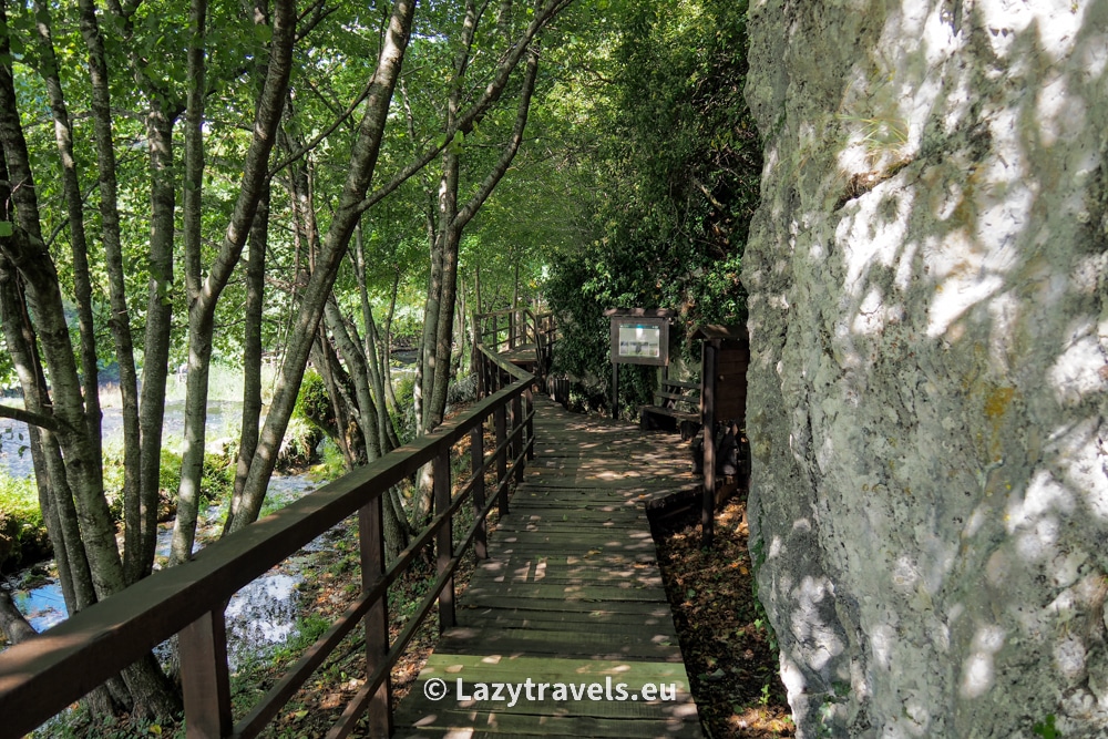 Footbridge leading along the Štrbački buk waterfall