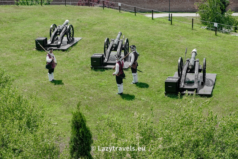 Cannons in the citadel from which the reconstruction group fires