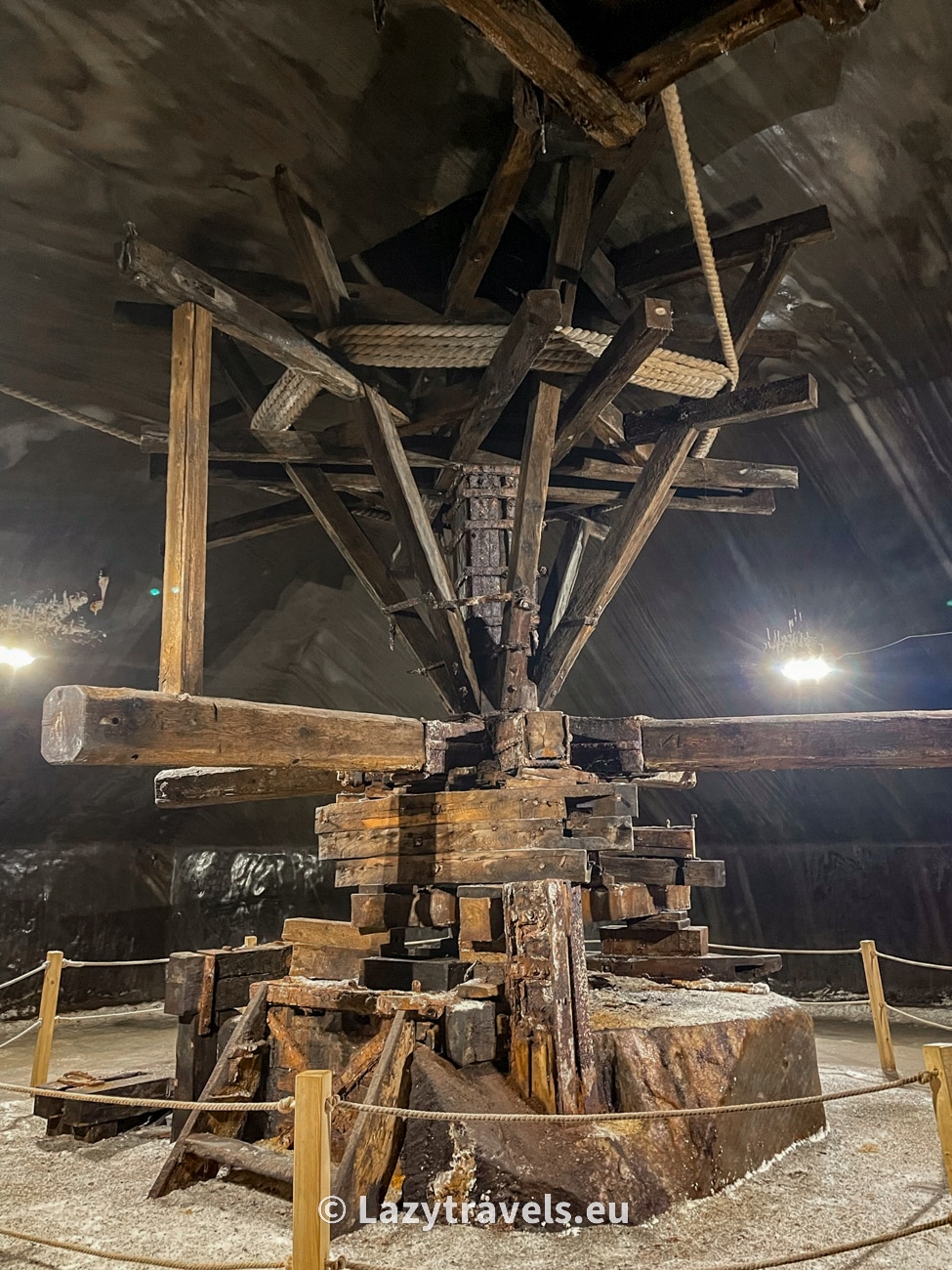 The original winch, which was once pulled by horses