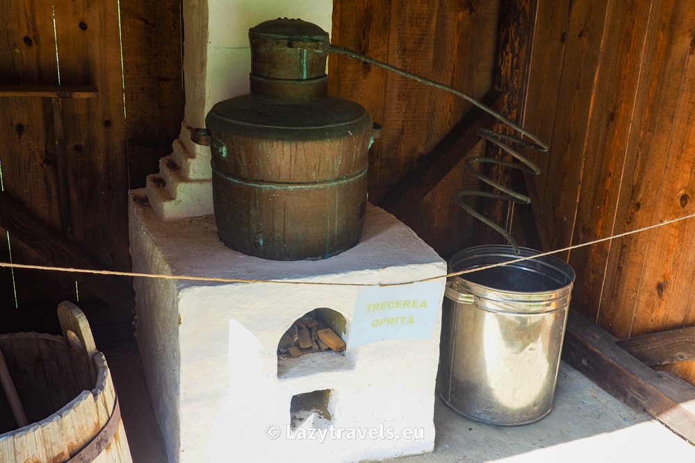 Moonshine brewing machine in the open-air museum in Suceava