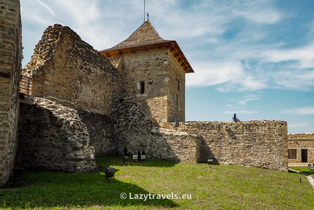 Tower and ruins of the castle in Suceava - Romania