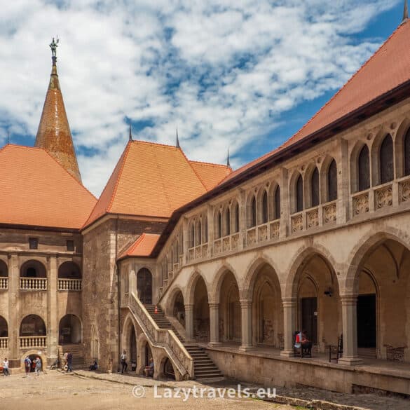 The inner courtyard of Hunedoara Castle