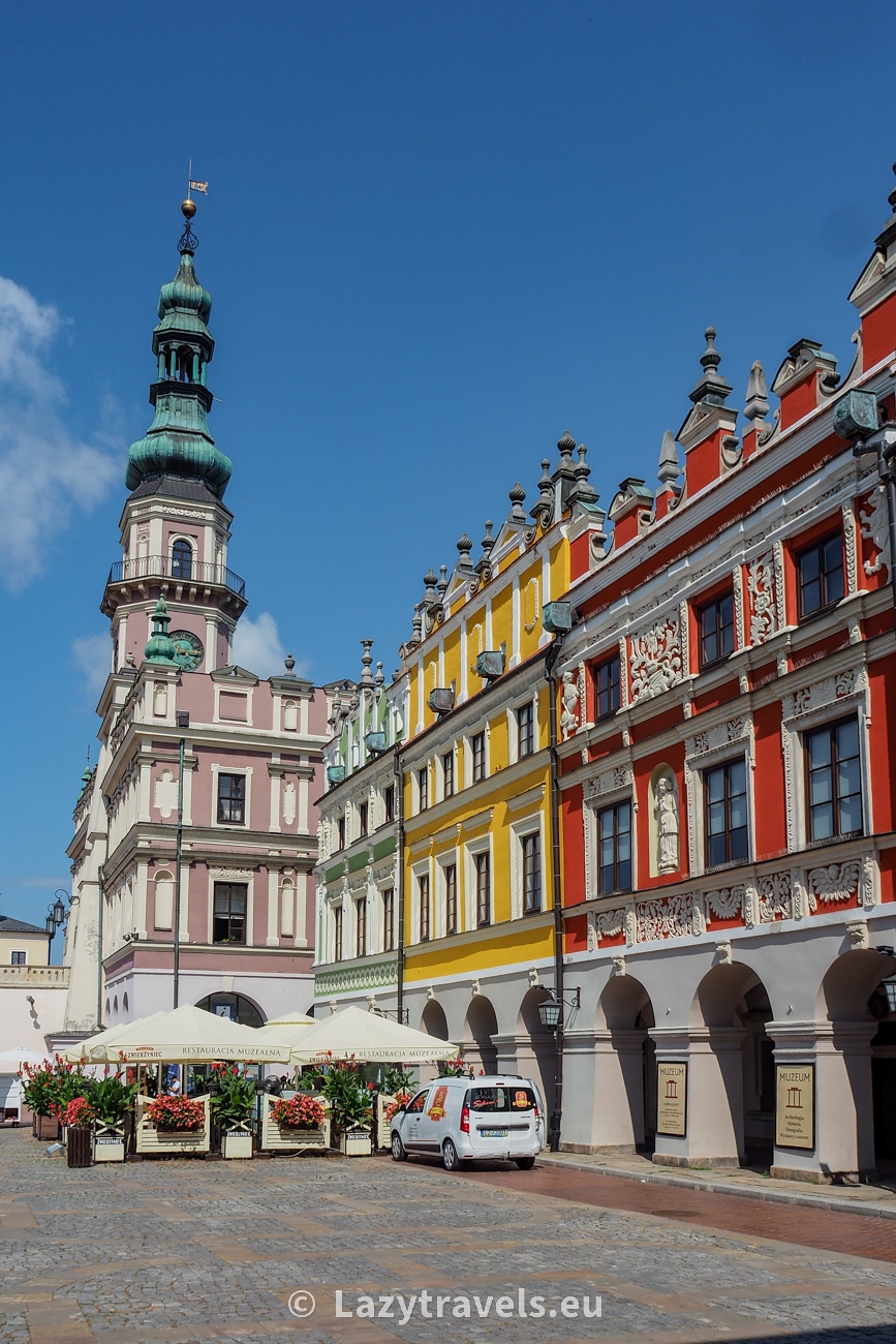 Armenian tenement houses and the town hall in Zamość