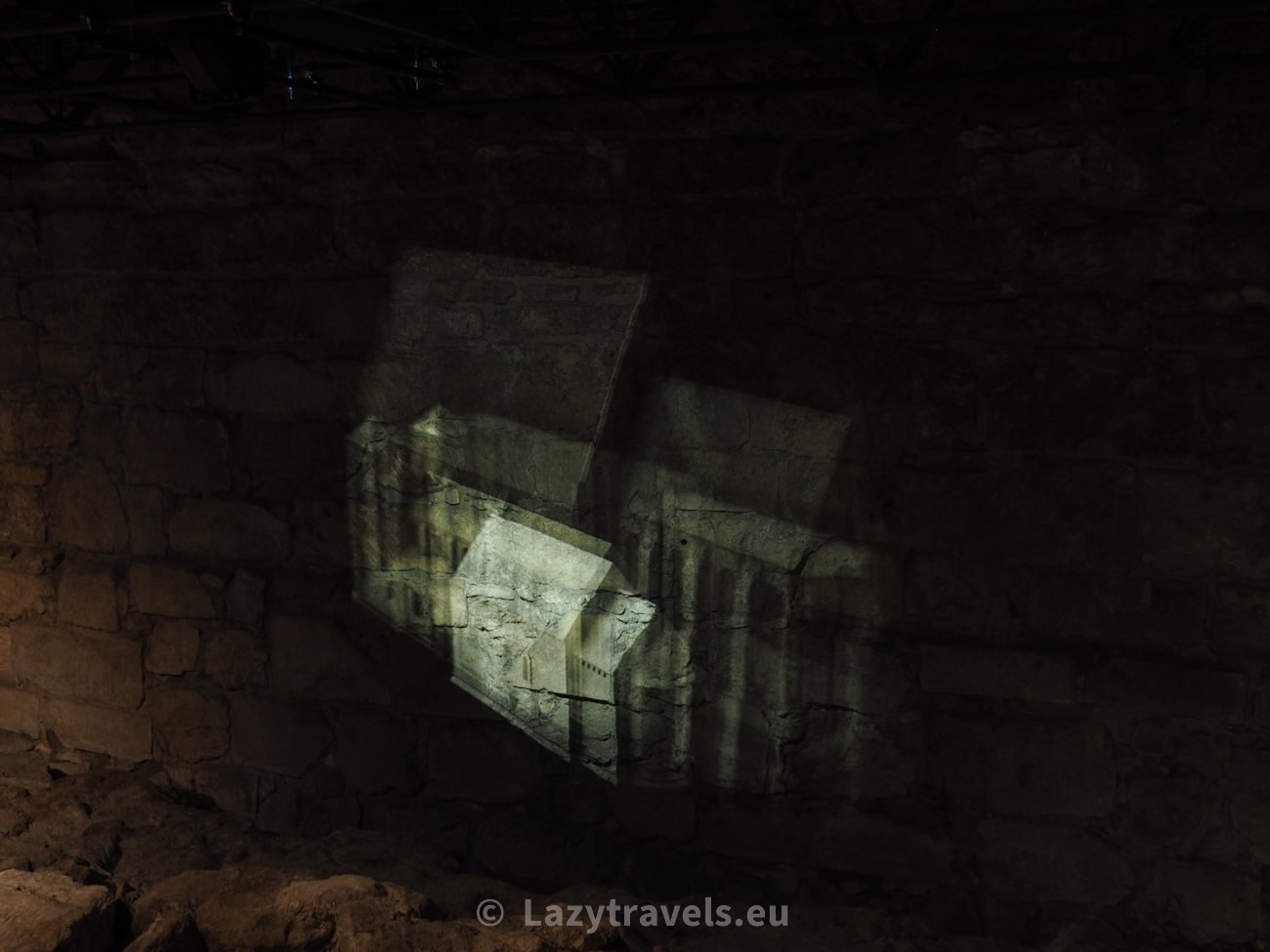 One of the multimedia presentations showing how the churches in Wiślica have changed over time