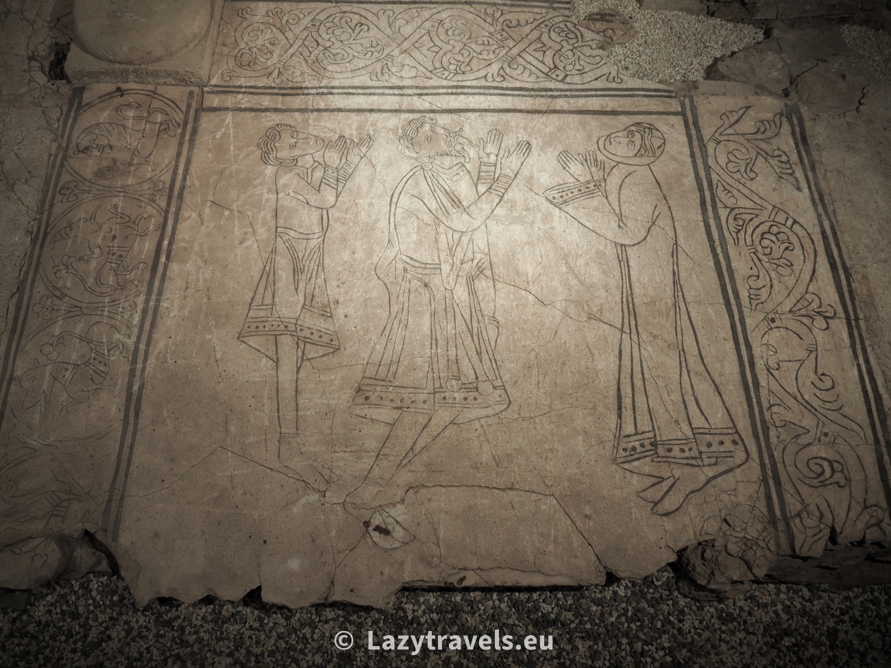 The Orants Slab. The photo shows the lower part of the slab