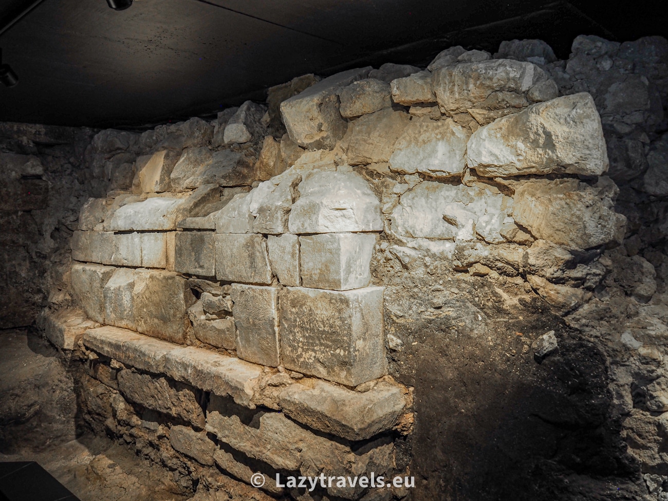 The foundations of an ancient temple were uncovered in the museum's basement