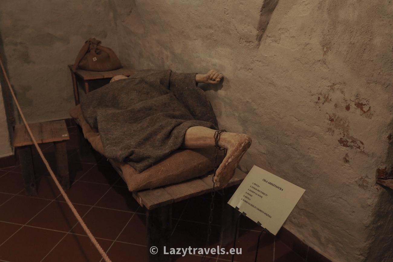 Reconstruction of a prison cell in the basement of the Zamość Town Hall