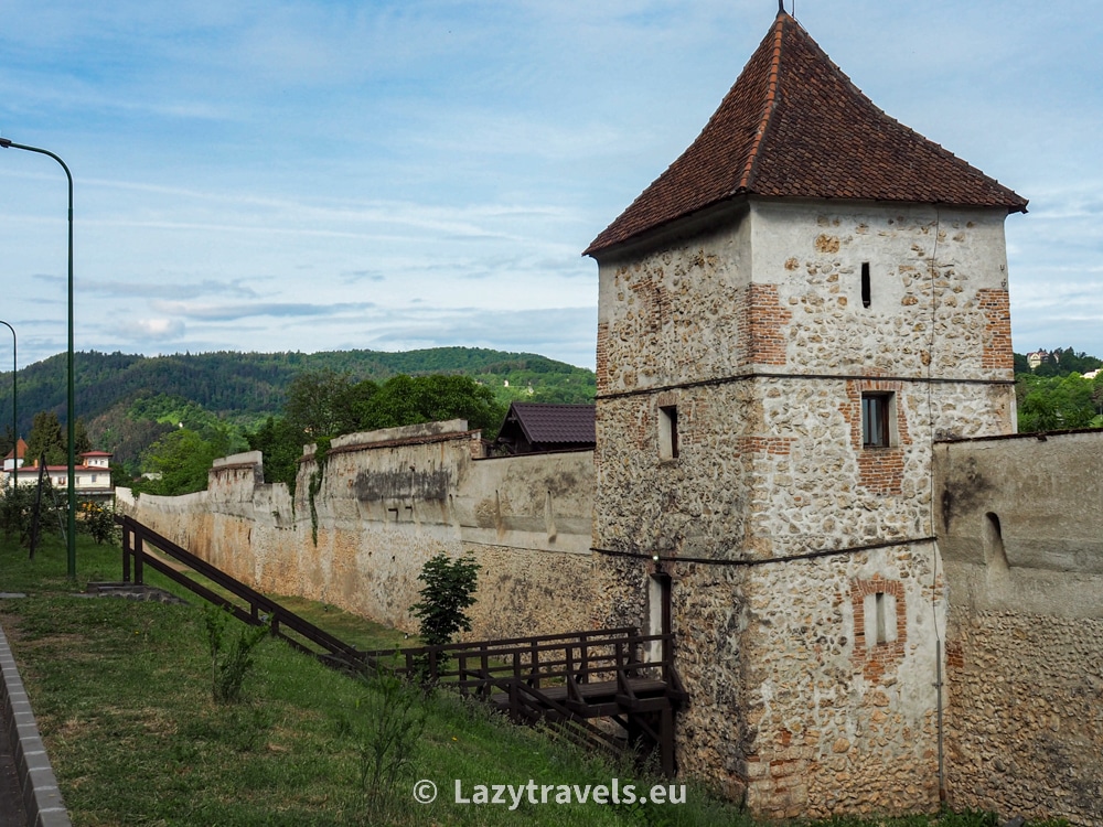 The old defensive walls of Brașov have survived largely intact to the present day